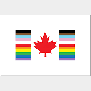 Canadian Pride flag design with maple leaf and pride rainbow Posters and Art